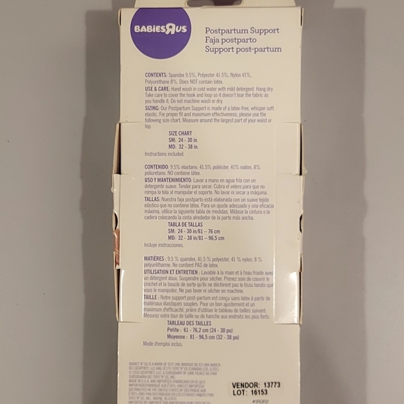 NEW BABIES R US POST-PARTUM BACK SUPPORT BACK OFFERS COMFORT AFTER C-SECTION (M) - Picture 6 of 8